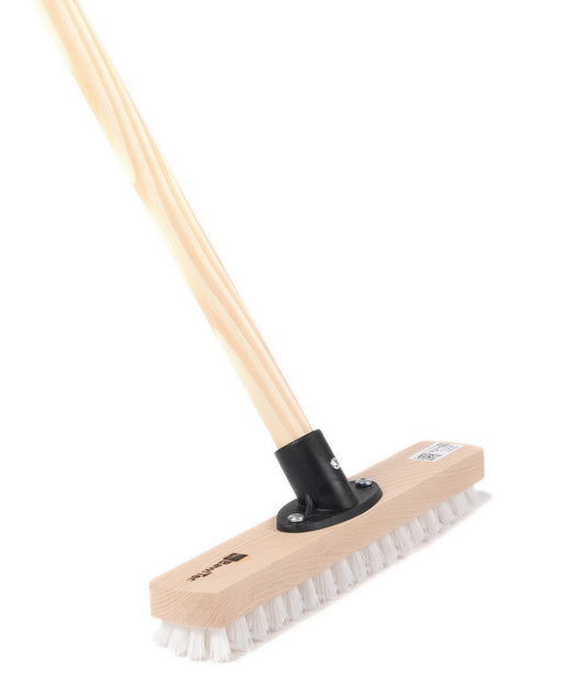 Wiper scrubber 30cm wide with wooden handle 120cm or 140cm length ppn plastic bristles
